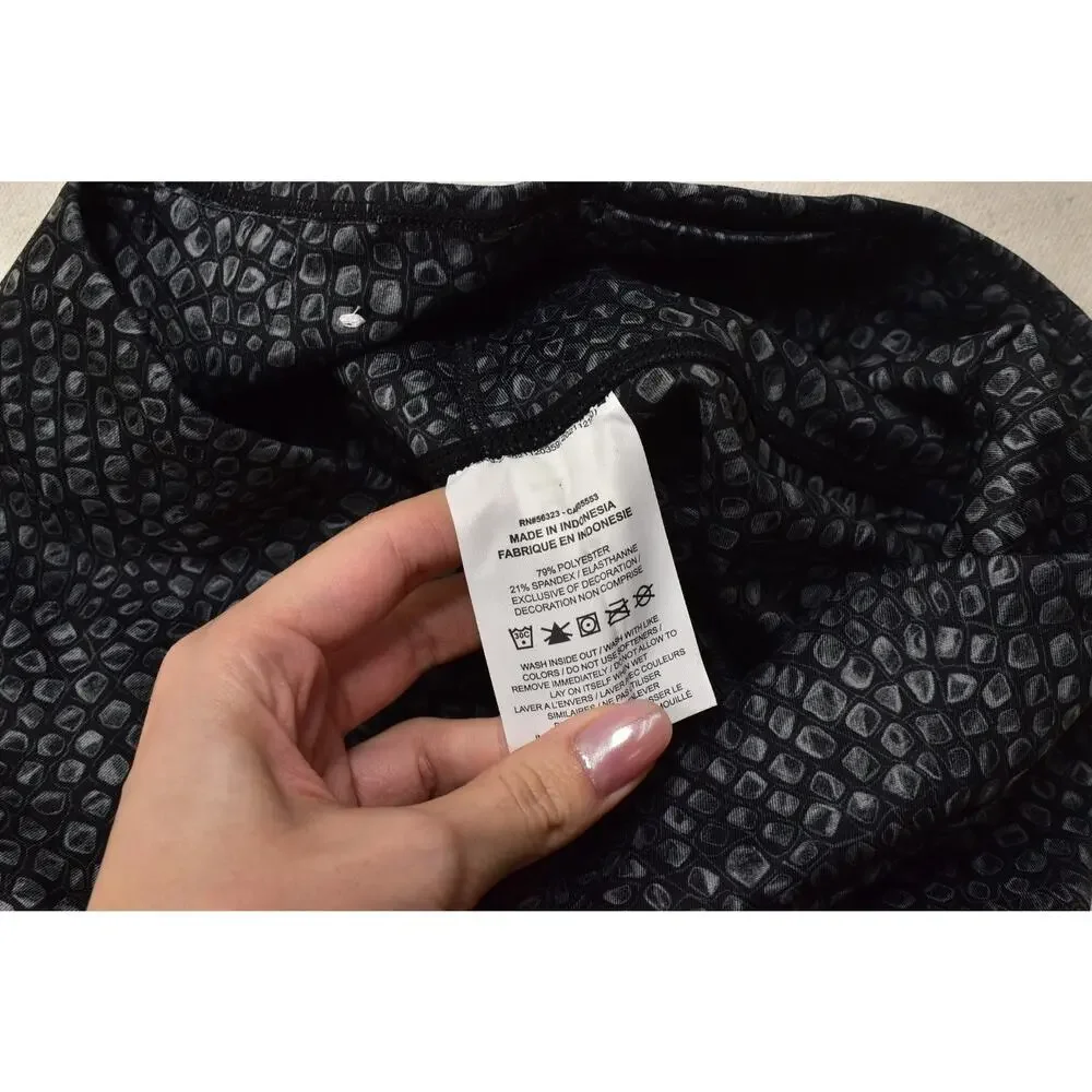Nike Dri-FIT Women Size Small Black Snake Skin Pebble Print High Waisted Workout